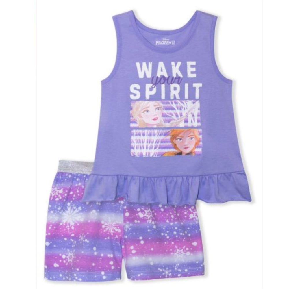 Disney Frozen Elsa Anna Cute Top Shorts Set